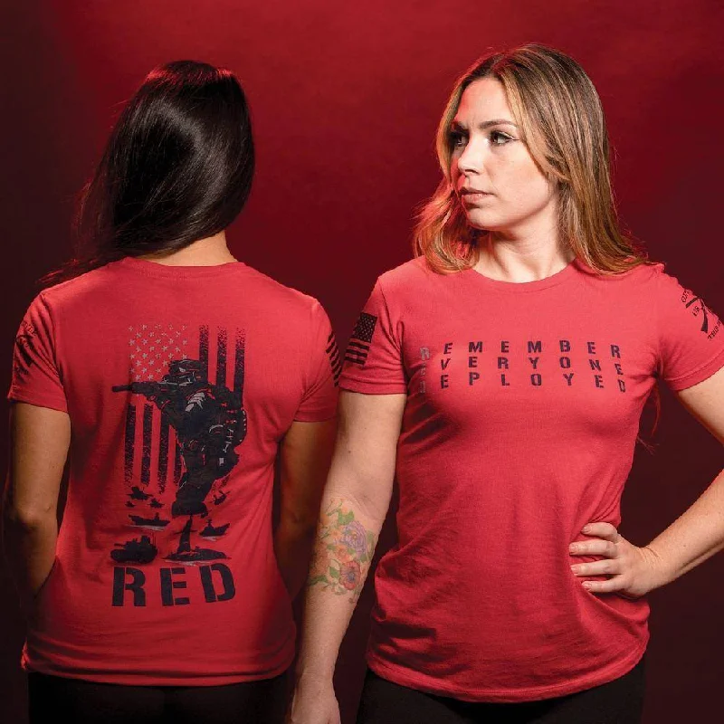 Ends Soon Women's RED Friday Slim Fit T-Shirt - Red