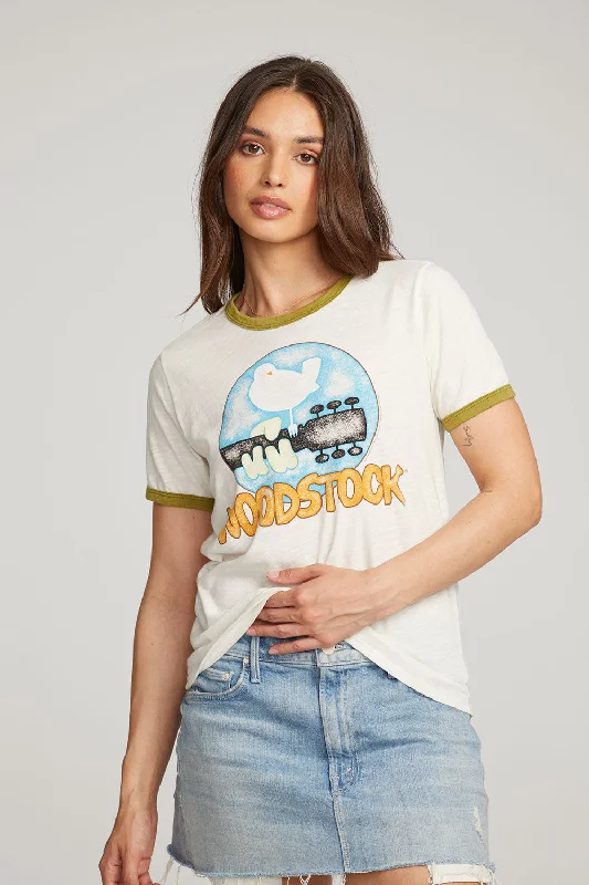 Women's Trendy Activewear Apparel Woodstock Bird On Guitar Tee