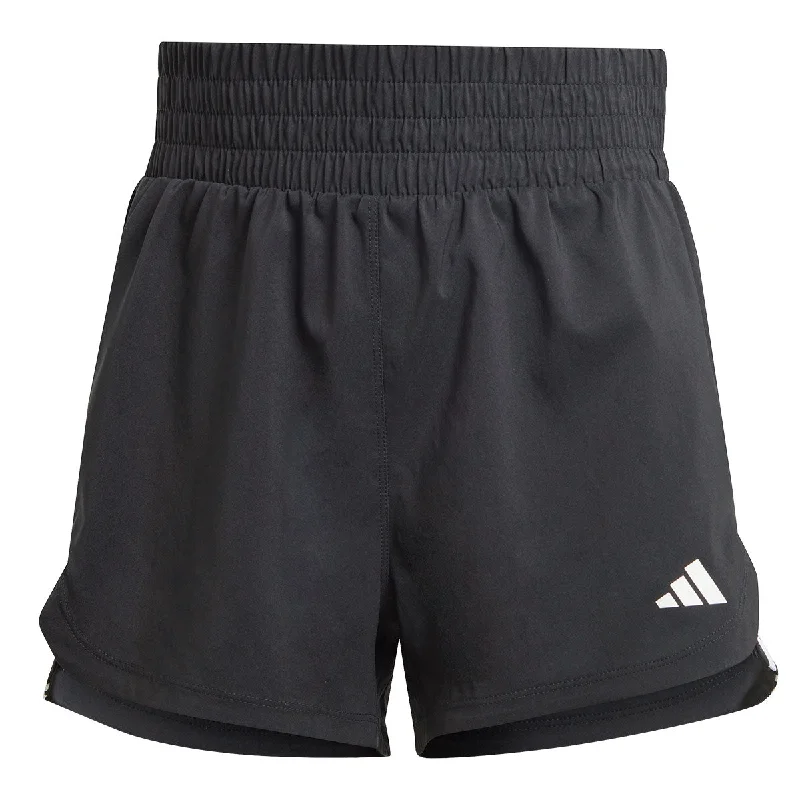 Women's High-Fashion Outfit adidas Pacer Woven High 5 Inch Shorts - Womens - Black/White