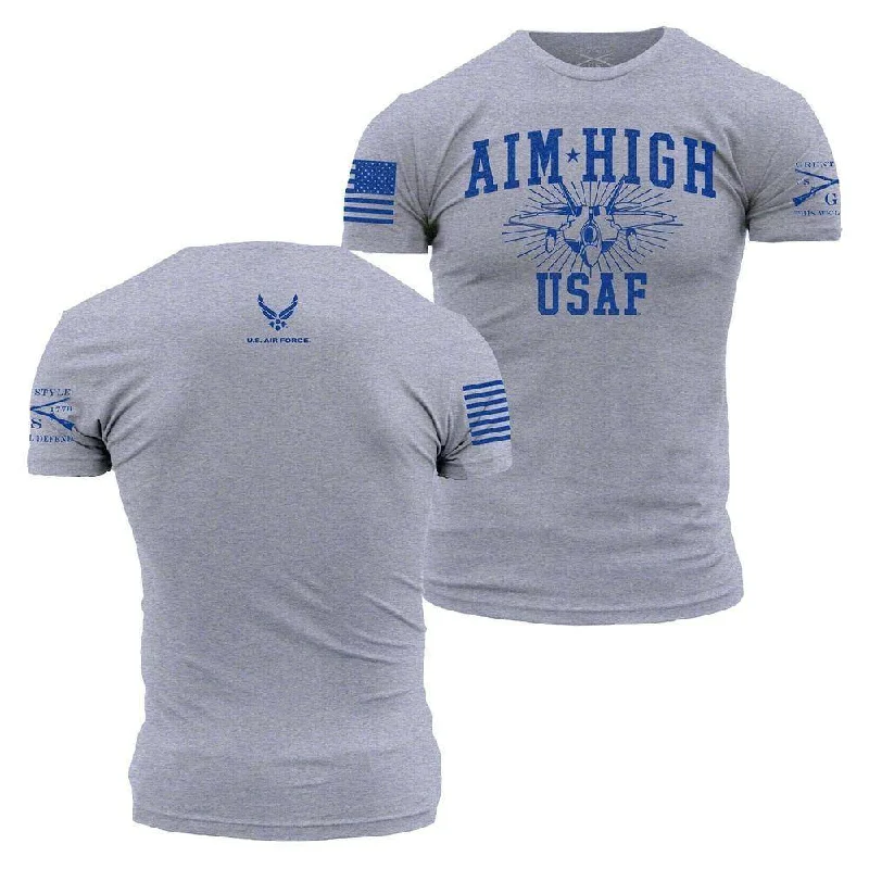 Women's Comfy Attire For Lounging USAF - Aim High U.S.A.F. T-Shirt - Athletic Heather