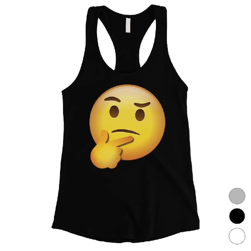 Comfortable Garments For Women Emoji-Thinking Womens Charming Playful Halloween Costume Tank Top