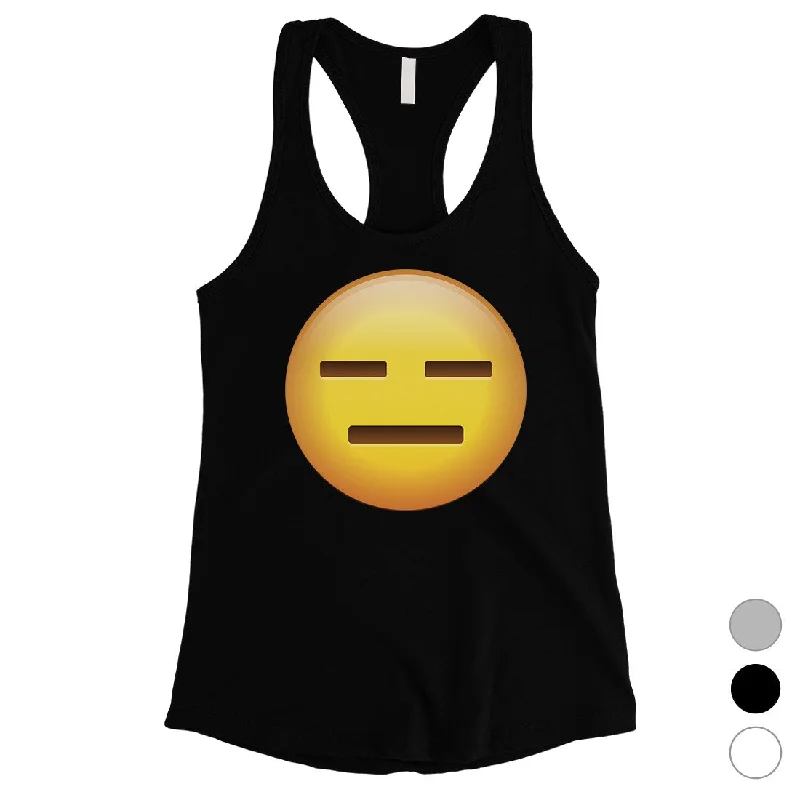 Plus-Size Women's Garments Emoji-Emotionless Womens Simple Basic Dramatic Funny Tank Top Gift