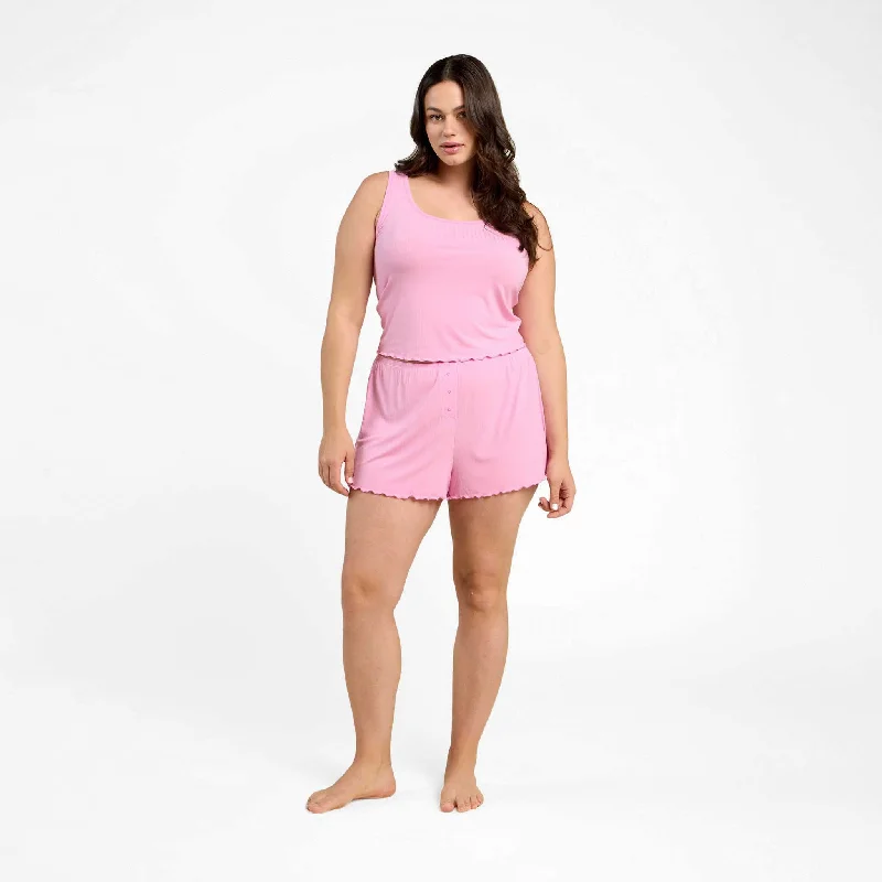 Modern Women's Clothes Mini Rib Cheeky Short | Bubblegum Pink