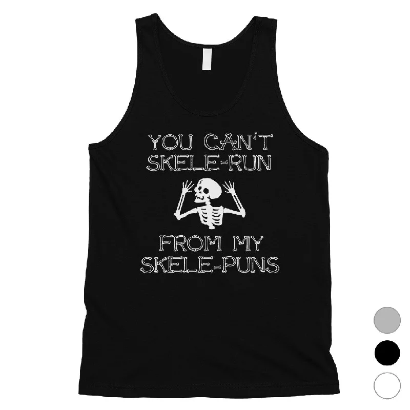 Women's Stylish Professional Apparel You Can't Skelerun From My Skelepuns Funny Halloween Mens Tank Top