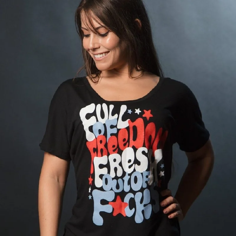 Women's Fashionable Clothing Sets Women's Fresh Outta F*cks Slouchy T-Shirt - Black