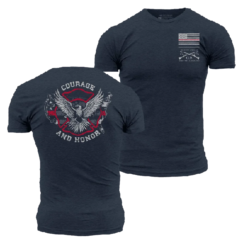 On-Trend Fashion Offers Courage and Honor T-Shirt - Midnight Navy