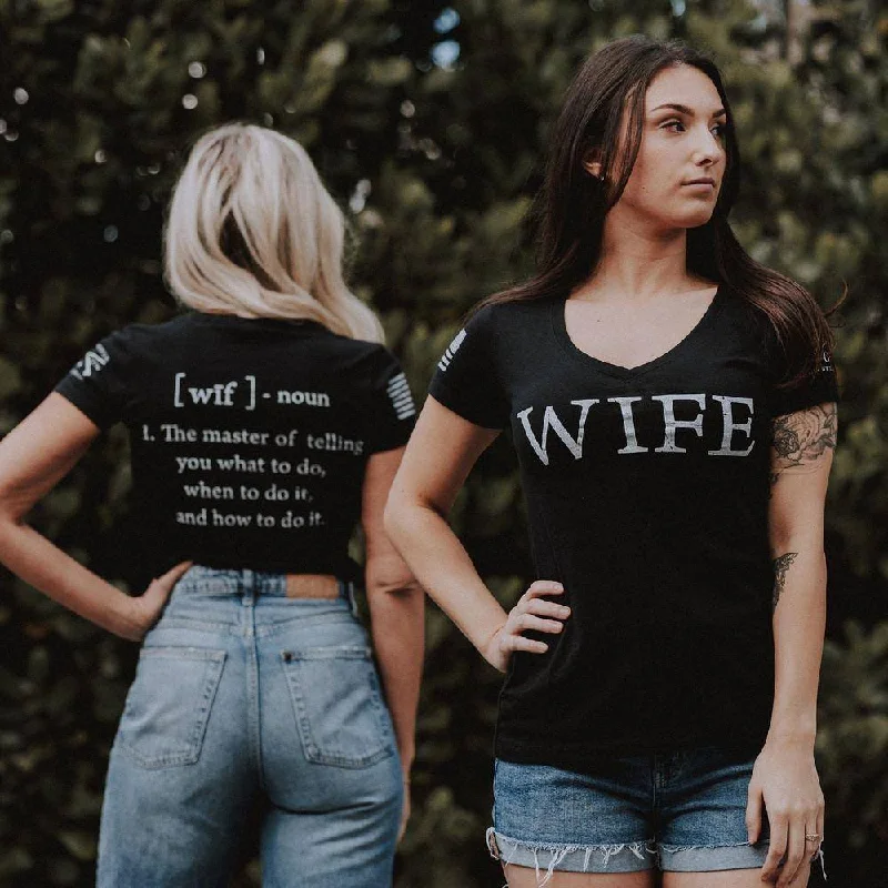 Limited Stock, Big Sale Women's Wife Defined V-Neck - Black