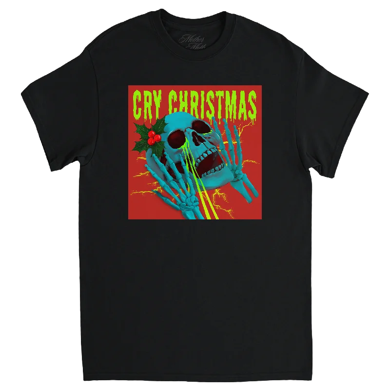 Women's Chic Outerwear Outfit Cry Christmas Tee (Alternate Art)