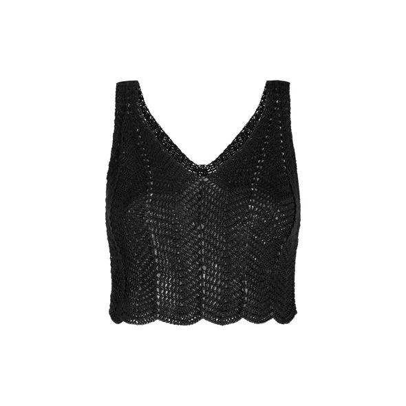 Women's Relaxed Clothes Black Crop Top