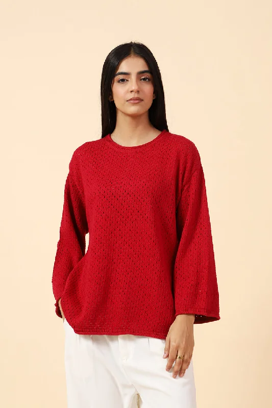 Classic Elegance Sales CROCHET KNIT OVERSIZED TOP