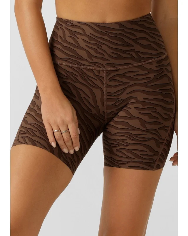 Explore What'S New Lorna Jane Safari Reversible No Chafe 16cm Bike Short - Espresso Safari Print