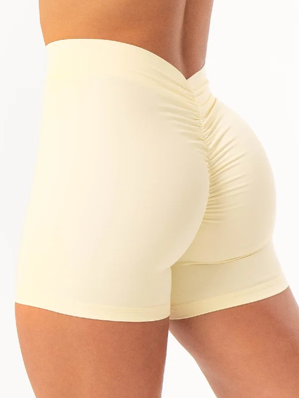 Women's Comfortable Apparel NKD V Scrunch Shorts - Lemon Drop