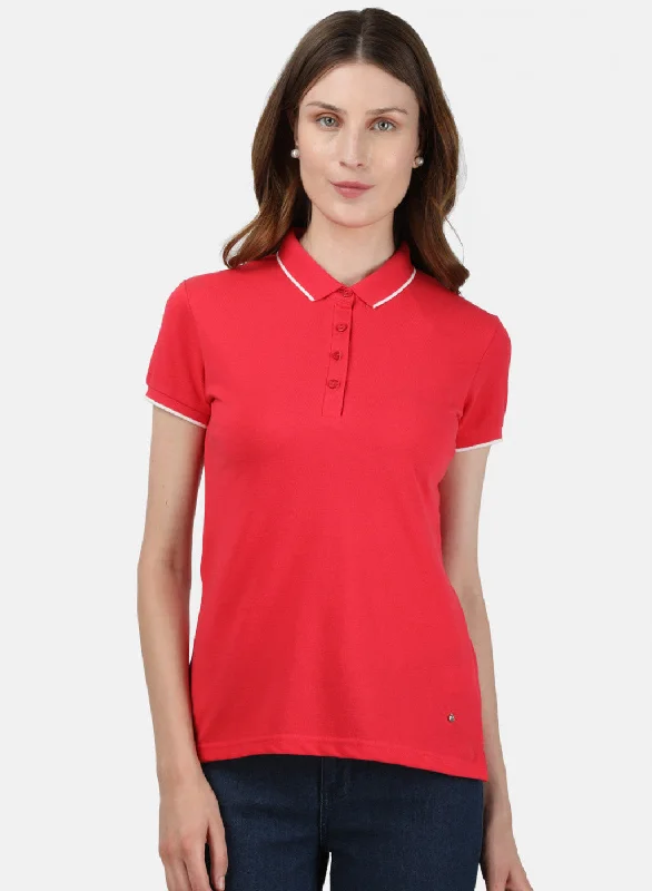 Women's Clothing Sets Womens Red Plain T-Shirt