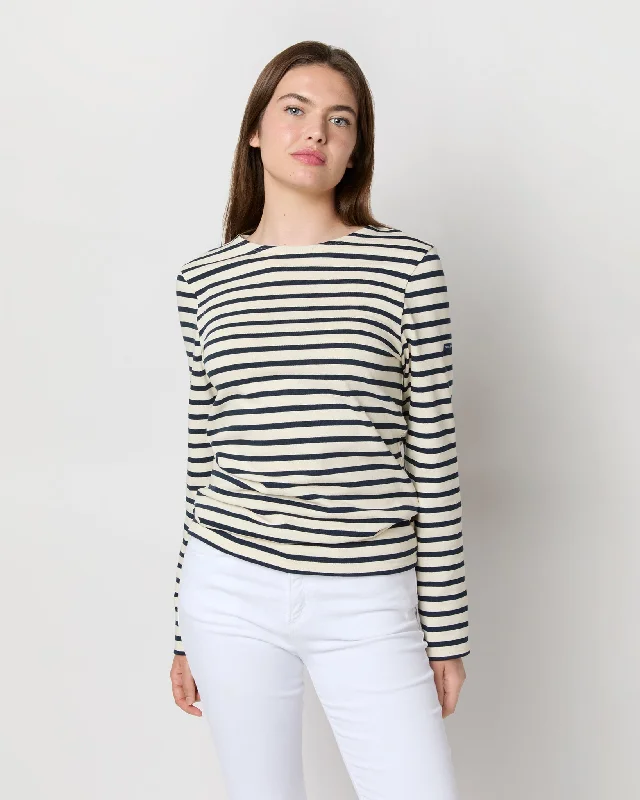 Casual Clothing For Women Modern Meridien Tee in Ecru/Marine Stripe