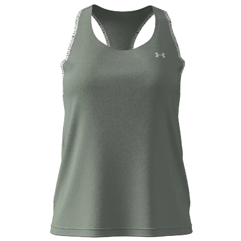 Women's Vacation Clothes Under Armour Knockout Tank Top - Womens - Silica Green/White