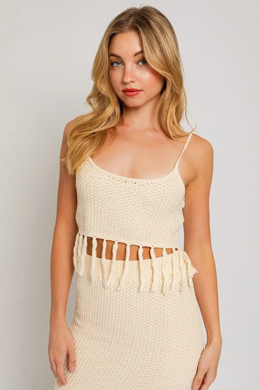 Cozy Comfort Style Sale Catalina Island Tassel Crop Top