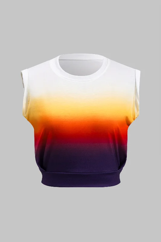 Timeless Women's Apparel Ombre Print Ruched T-Shirt