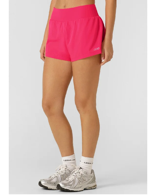 Ends Soon Lorna Jane Stretch and Stride Pocket Run Short - Neon Raspberry