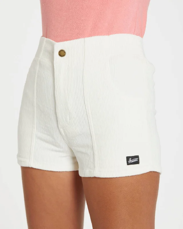 Glamorous Fashion Offers Women's Retro Corduroy Shorts In White