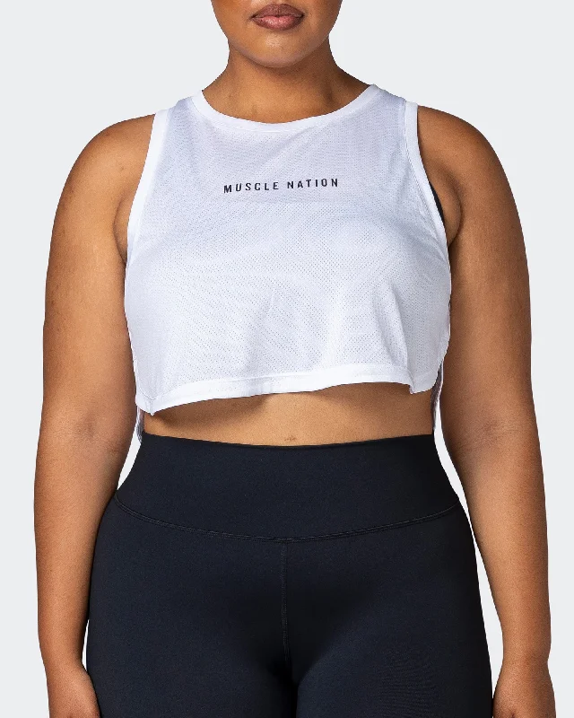 Timeless Style Promotions Limitless Cropped Training Tank - White