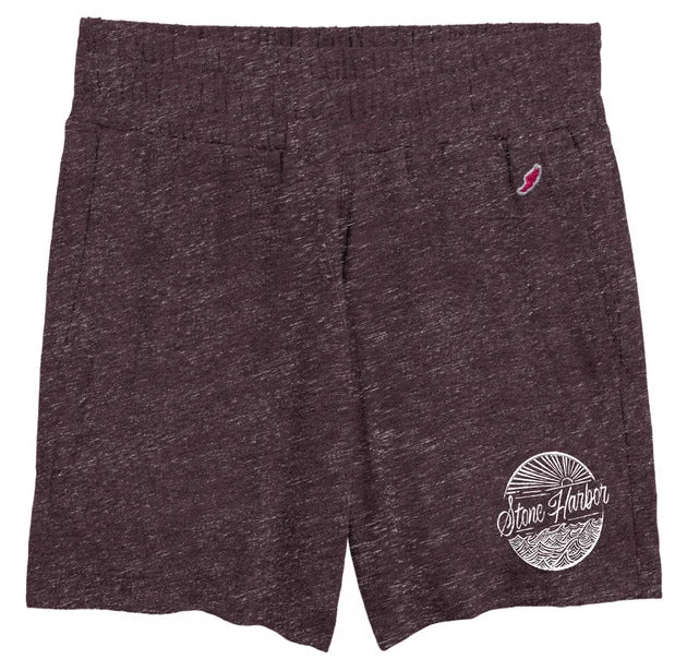 Flash Sale Fever Women's Stone Harbor Intramural Hi-Rise Shorts - Heather Varsity Maroon