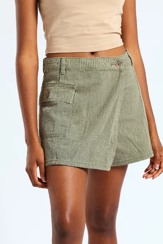 Women's Party Clothes Cargo Skort - Fatigue