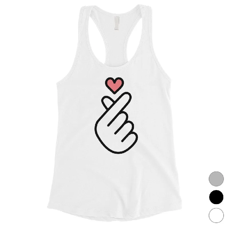 Refined Fashion Sale 365 Printing Finger Heart Womens Cute Workout Tank Top