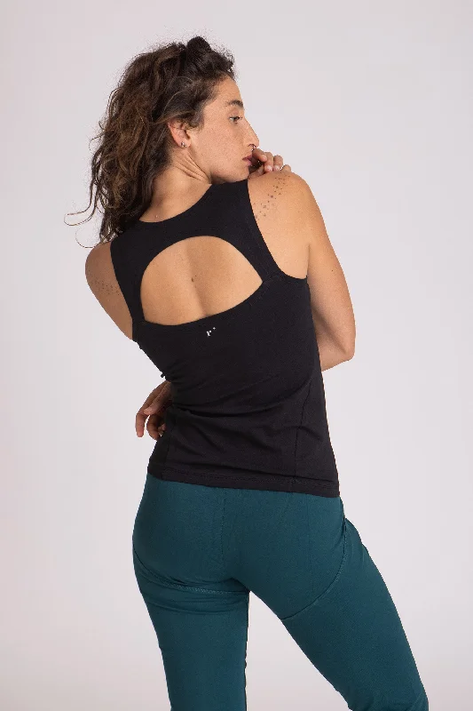 Women's Work Outfit For The Office Half Moon Open Back Tank Top