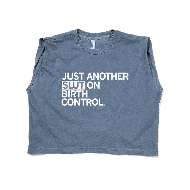 Women's Clothing For Travel Slut on Birth Control Muscle Crop Top