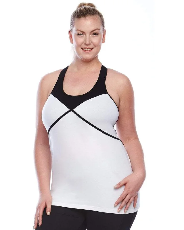 Plus-Size Women's Garments Zenith Tank - White