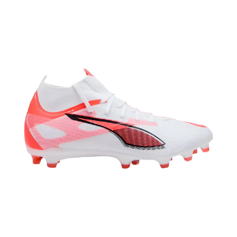 Women's Trendy Casual Outfit Puma Ultra 5 Match+ FG/AG Women's Football Boots (White/Black/Glowing Red)