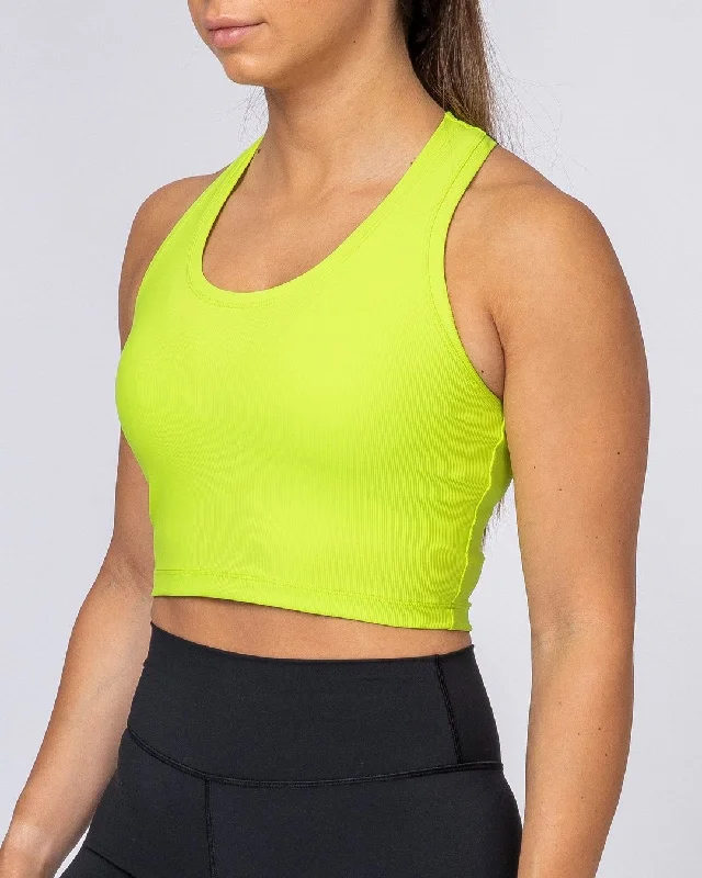 Clearance Sale, All Cheap Ribbed Cropped Tank - Acid Lime