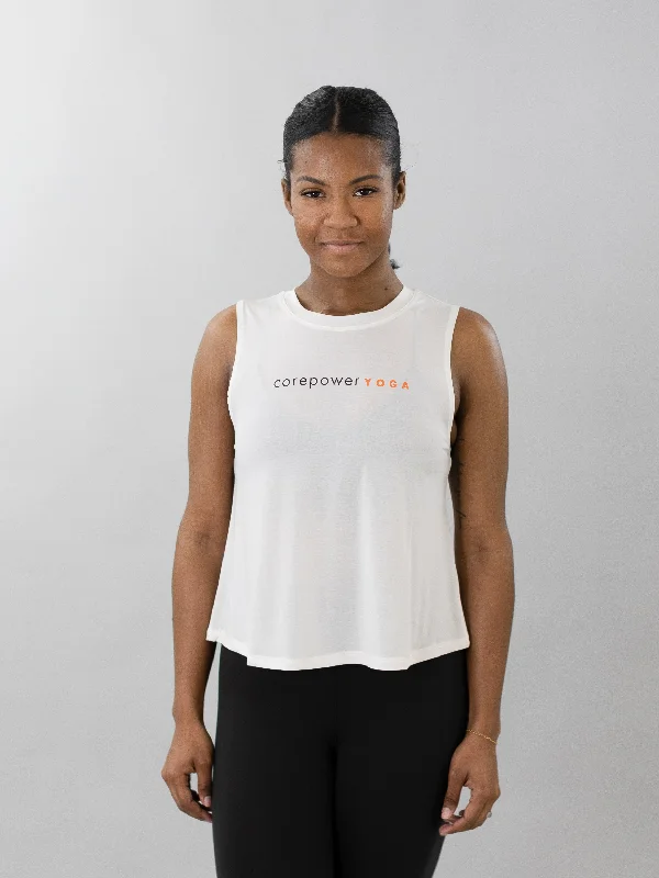 Classic Chic Deals CorePower Yoga White Active Crop Tank