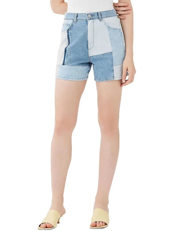 Luxury Casual Deals Womens Denim Patchwork Denim Shorts