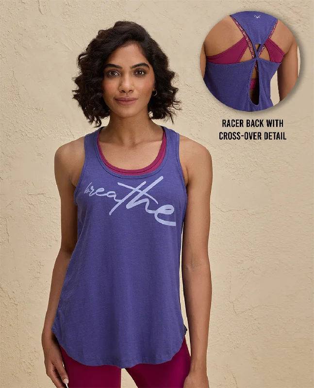 Vintage Clothing For Women Nykd By Nykaa Summer Essential Cotton Slub Longline Tank -NYAT034-Blue