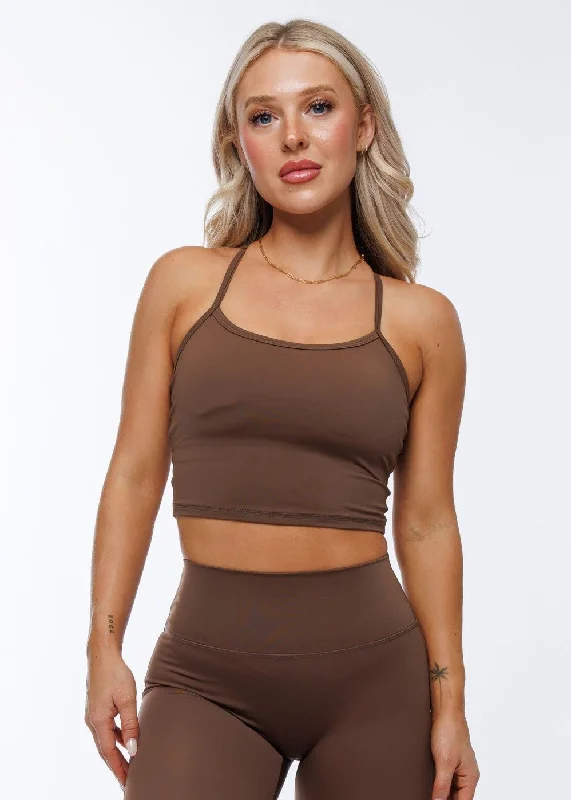 Step Ahead, Lead The Trend Vantage Cropped Tank - Chocolate