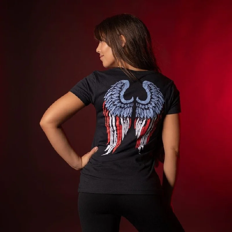 Fashion-Forward Women's Clothing Women's Freedom Angel V-Neck - Black