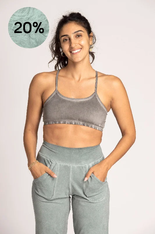 Women's Activewear Garments Stonewash Criss Cross Bra