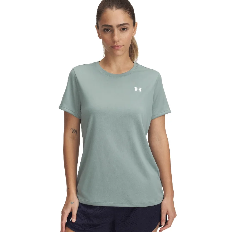 Comfortable Women's Clothes Under Armour Tech Short Sleeve Tee - Womens - Silica Green/White