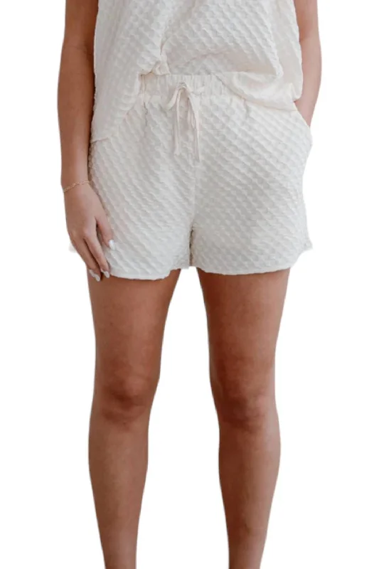 Women's Contemporary Clothing Checkered Tie Waist Shorts In Beige