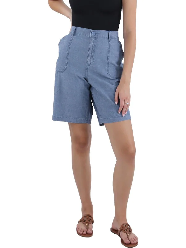 Seize Bargains Womens Mid-Rise Knee-Length Bermuda Shorts