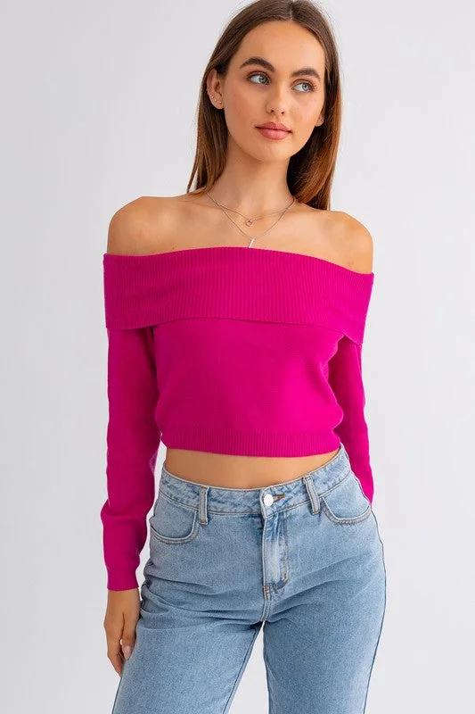 Hot Sale Picture Perfect Off Shoulder Sweater Top - Final Sale