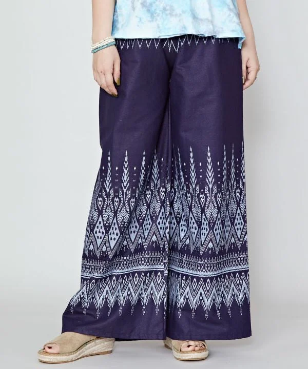 Limited Time Special Offer Woven Pattern Print Wide Pants