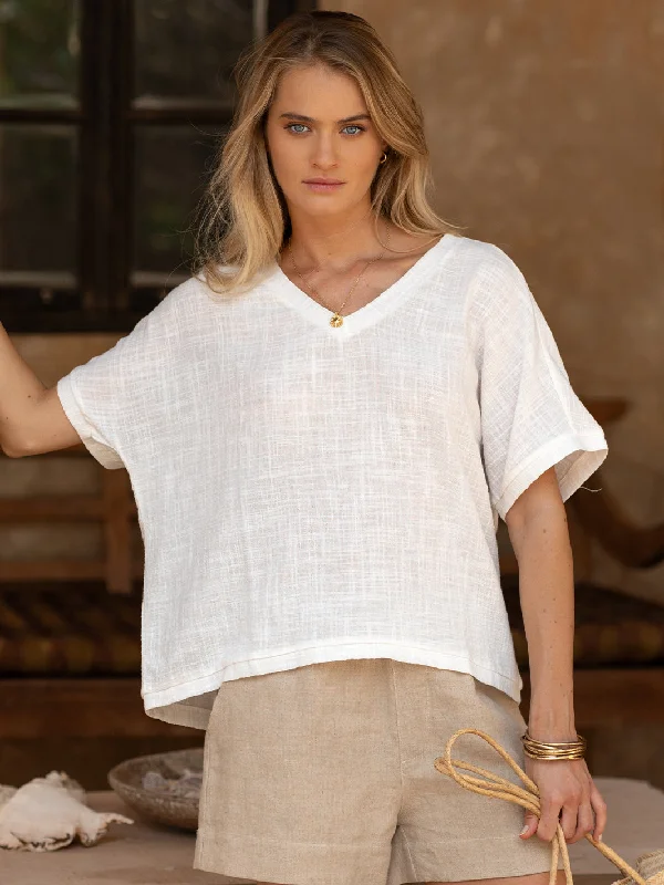 Retro Style Promotions Montego Cotton Top White