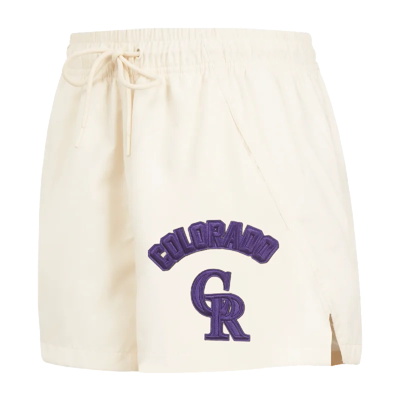 Women's Clothing For Casual Outings MLB COLORADO ROCKIES TRIPLE TONAL W WOVEN WOMEN'S SHORT (EGGSHELL)