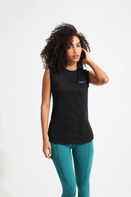 Tailored Clothing For Women Black LiteRun Sleeveless Tee