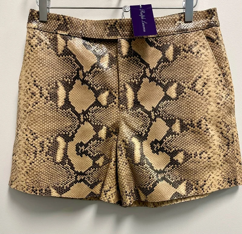 Luxe Style Discounts Snakeskin Shorts In Tan/black