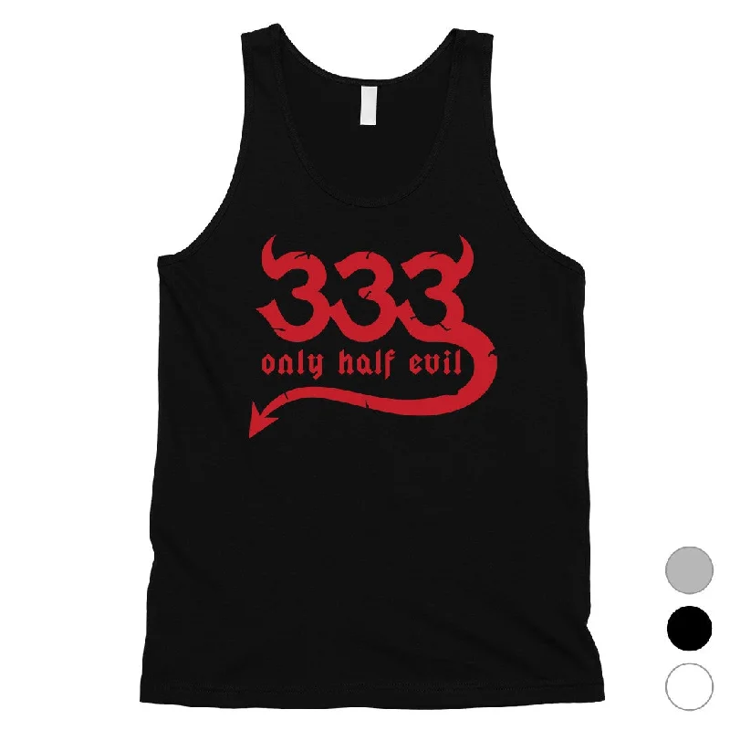 Women's Evening Apparel 333 Only Half Evil Funny Halloween Costume Cute Mens Tank Top