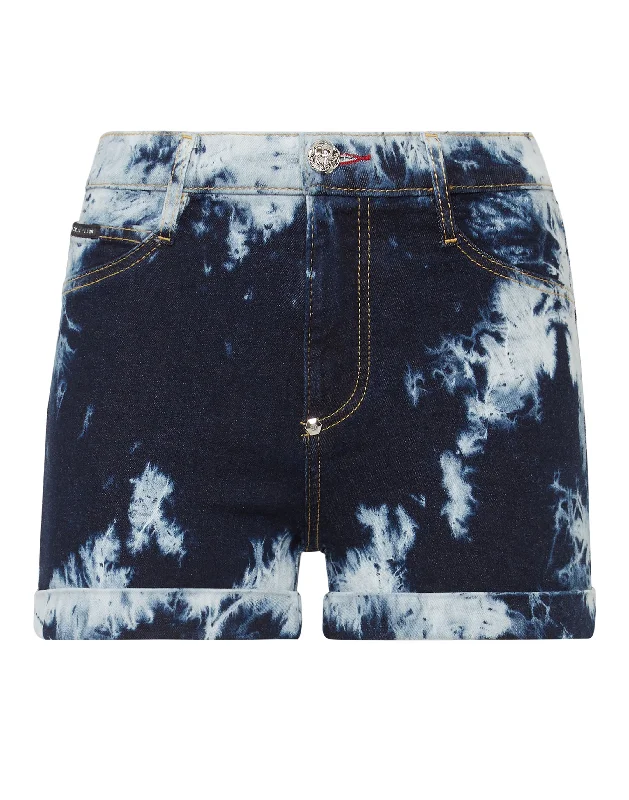 Playful Fashion Offers Denim High waist Hot pants Bleached