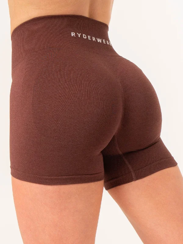 Women's Clothes For Work Contour Seamless Shorts - Chocolate Marl